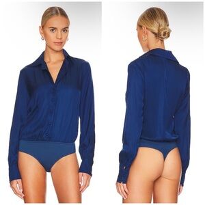 L’Academie Bodysuit Blouse Navy